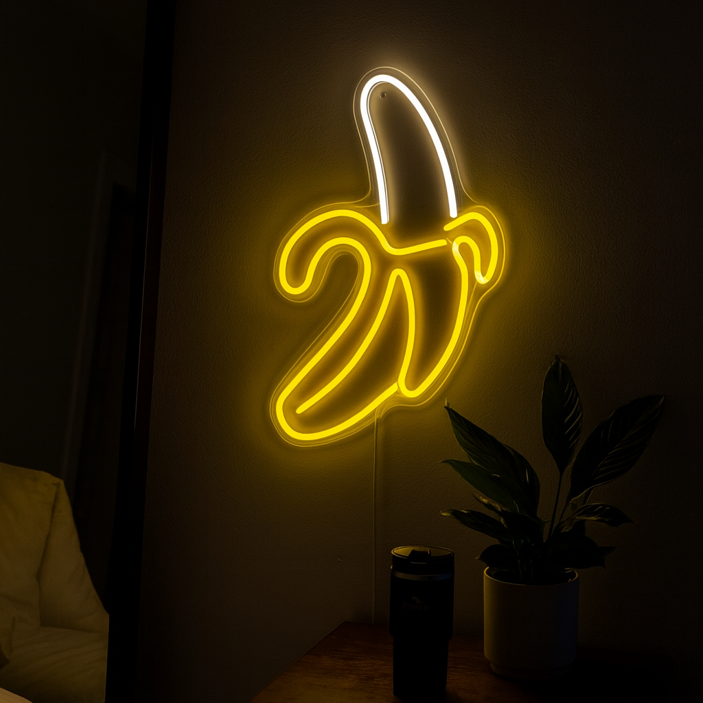 Banana Neon Vägglampa