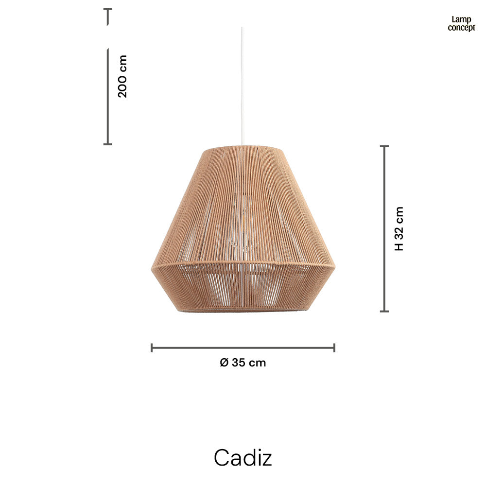 Cadiz Taklampa Ø35 Natur