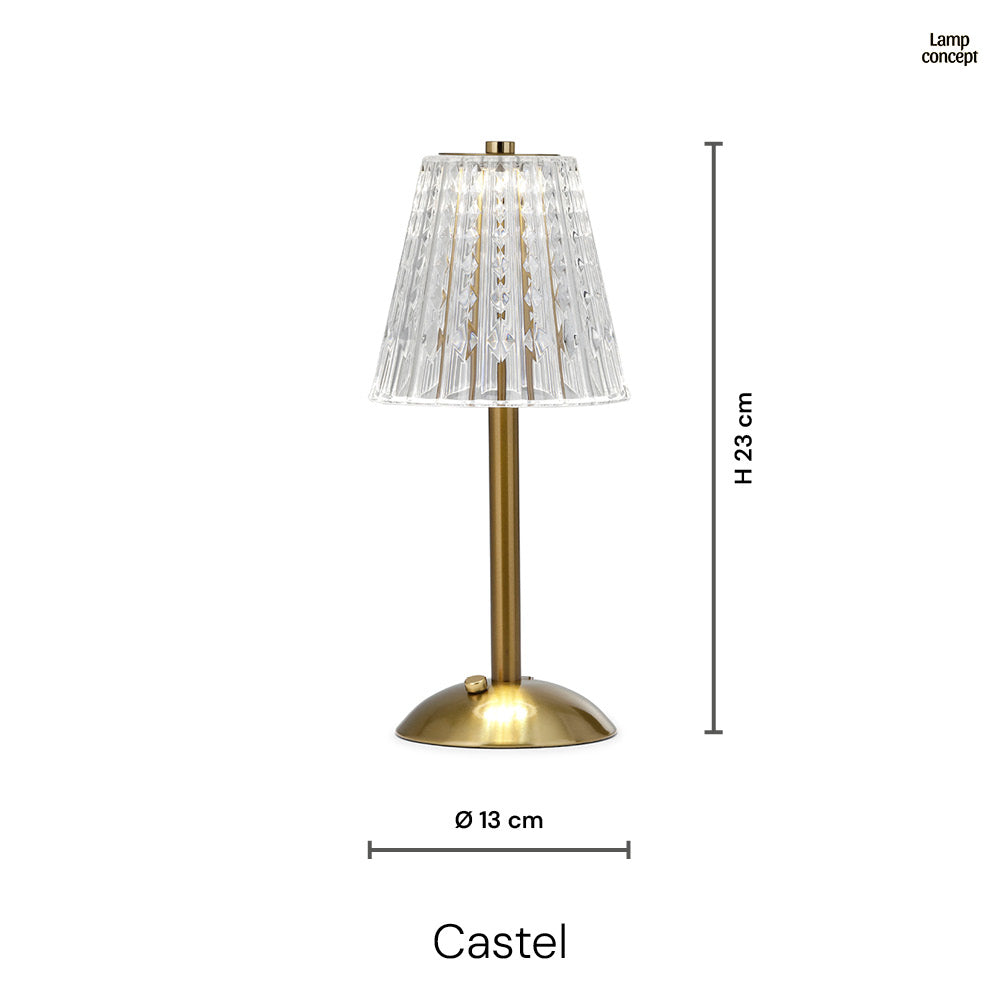 Castel LED Sladdlös Bordslampa Mässing