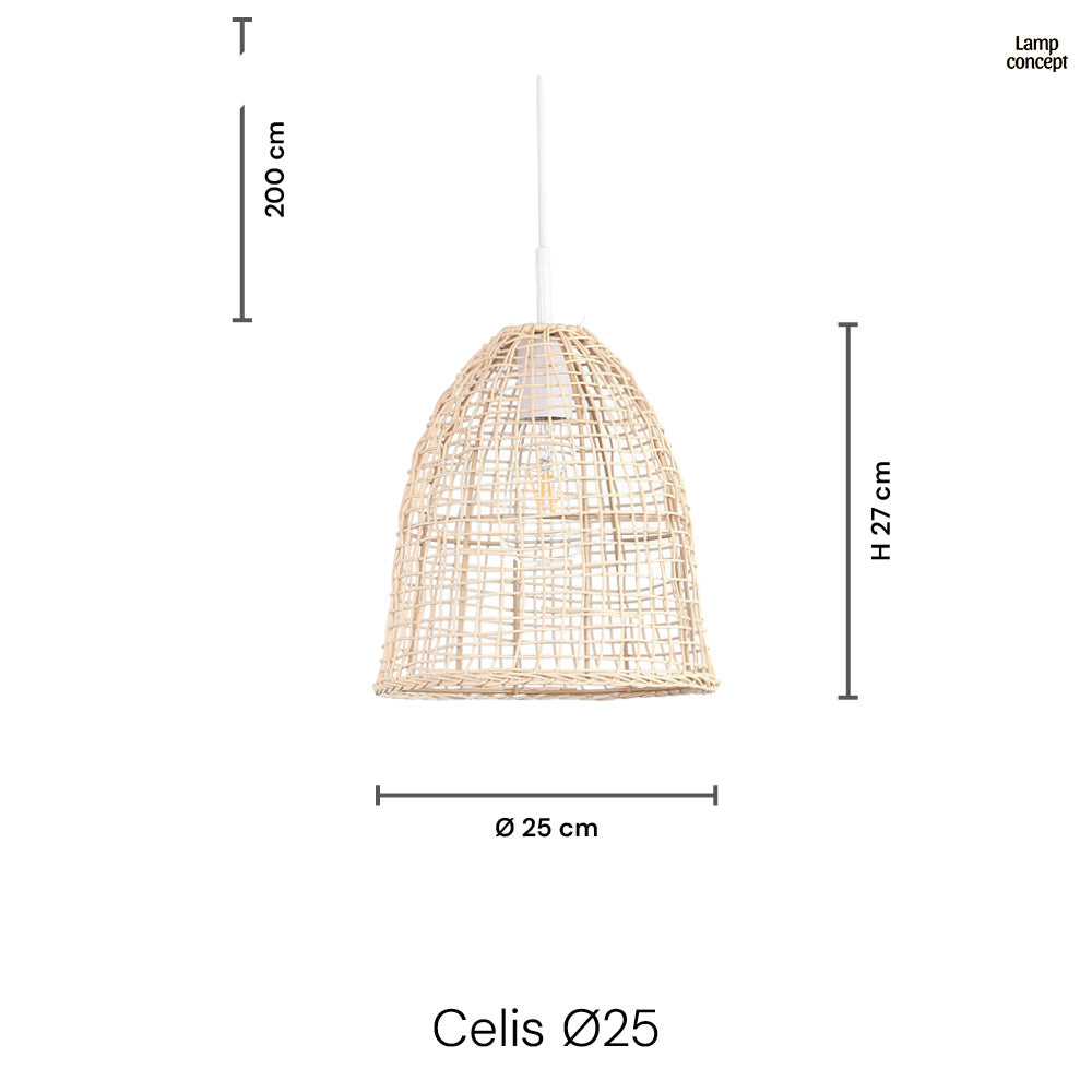 Celis Rattan Taklampa Ø25
