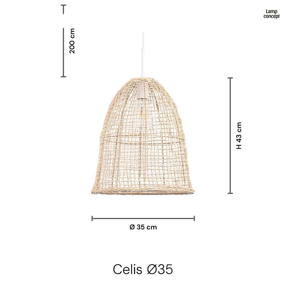 Celis Rattan Taklampa Ø35
