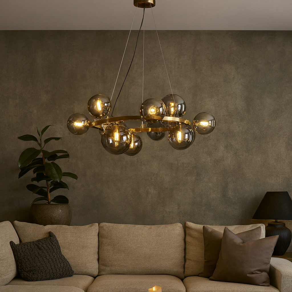 Valencia Ljuskrona Mässing/Smoke