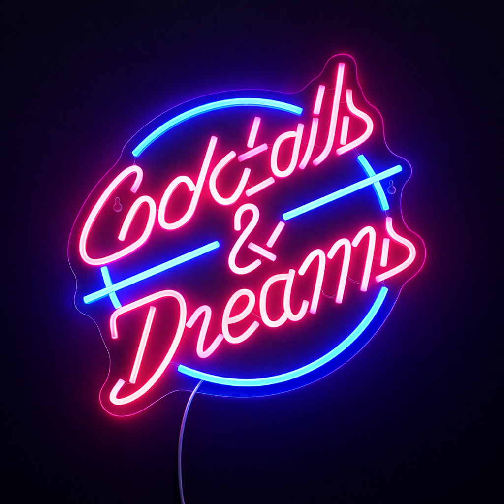 Cocktails and Dreams Neon vägglampa