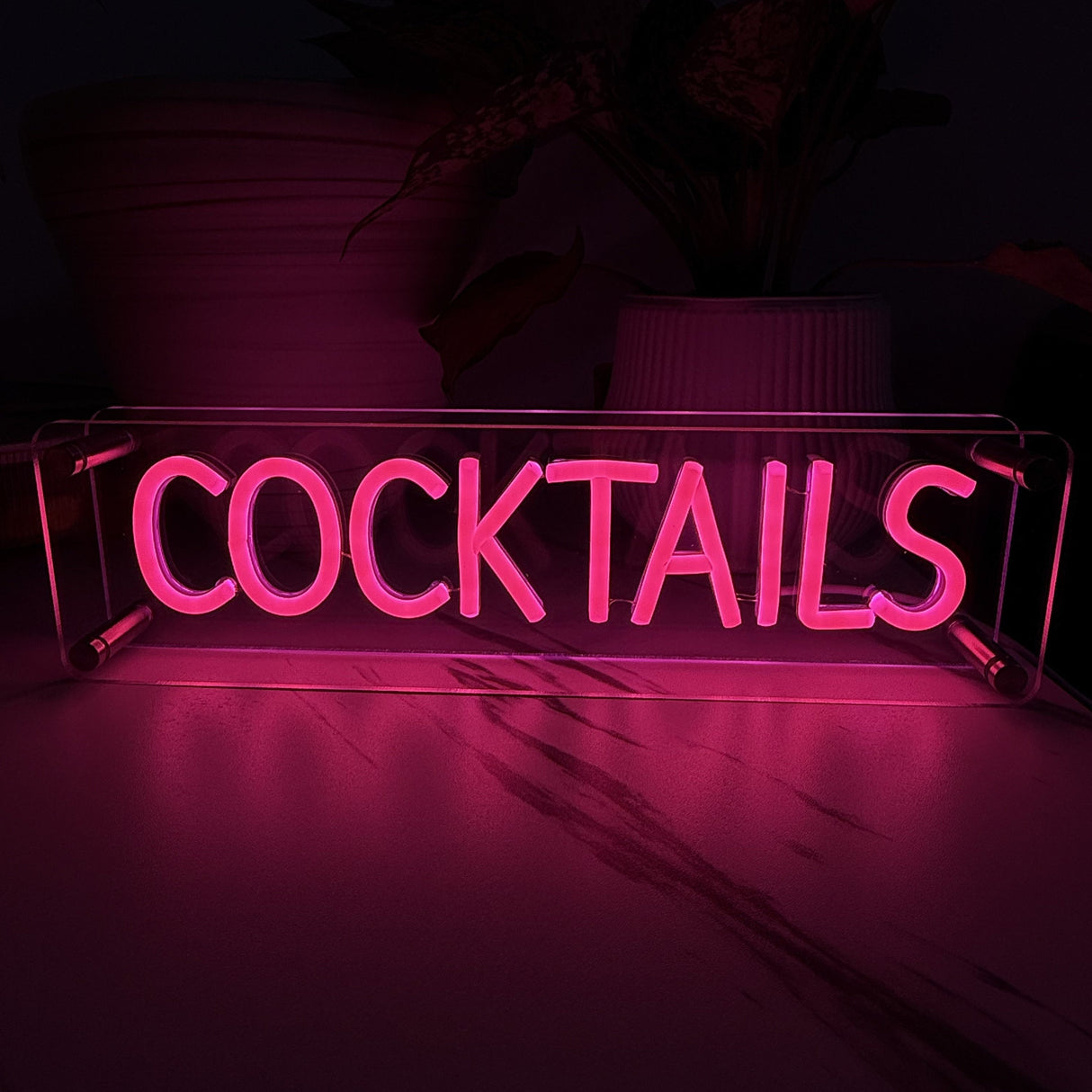 Cocktails LED Neon Box Bordlampa