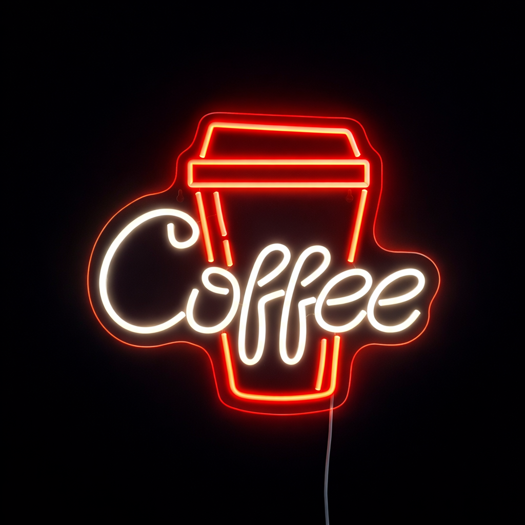 Coffee Cup Neon Vägglampa