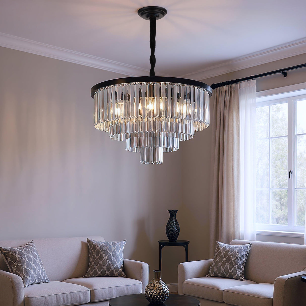 Santorini Ljuskrona Ø60 Smoke-Lampconcept.se