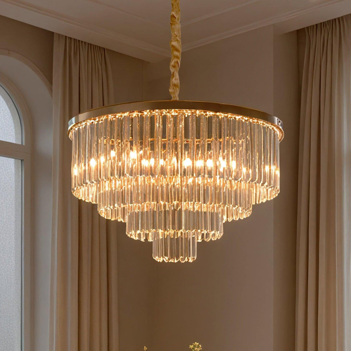 Santorini Ljuskrona Ø60 Amber-Lampconcept.se