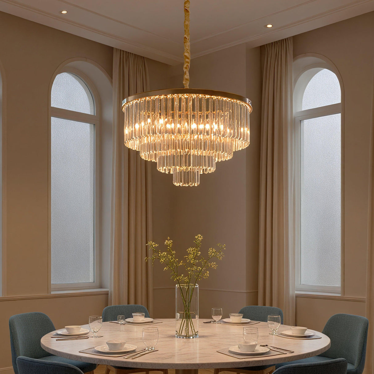 Santorini Ljuskrona Ø60 Amber-Lampconcept.se