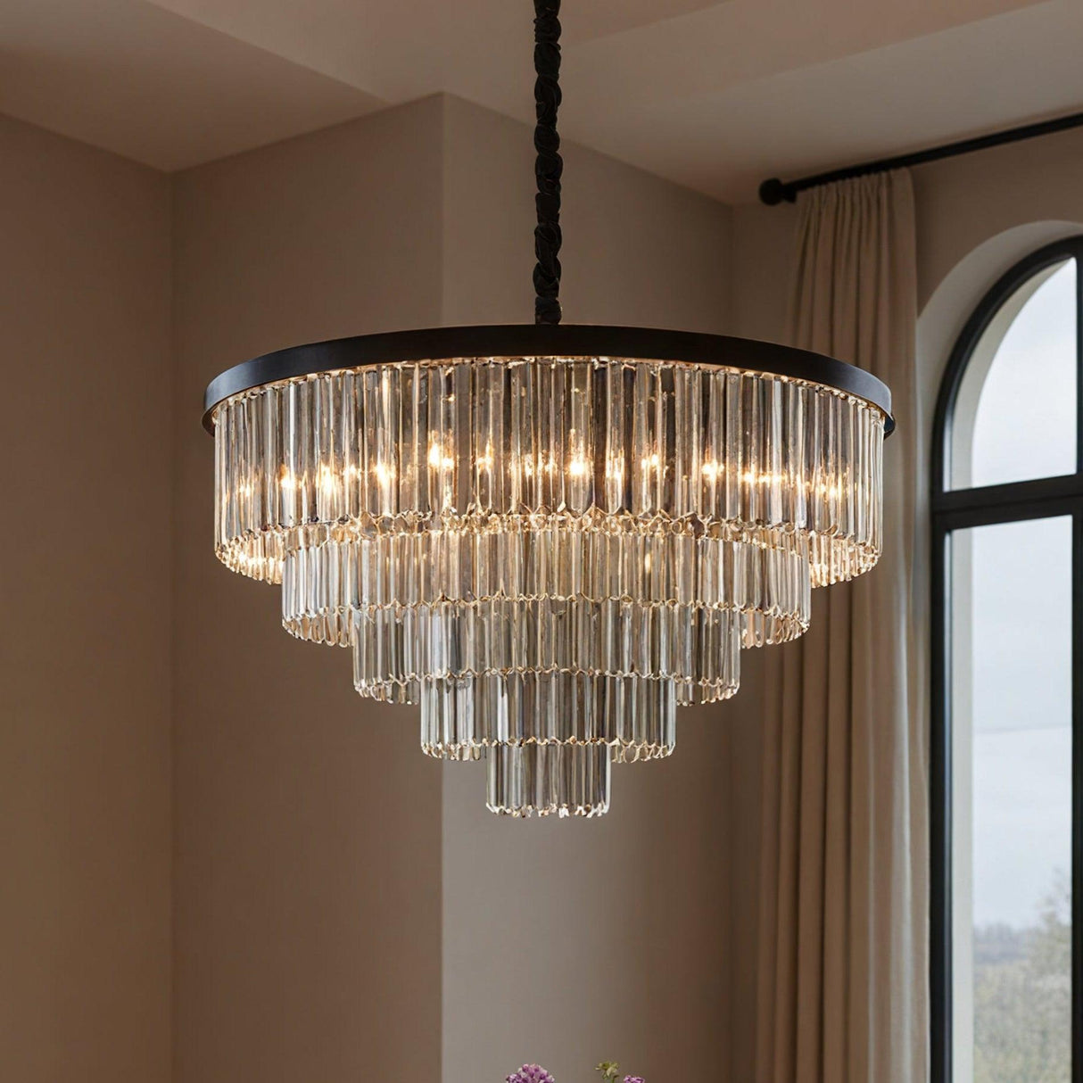 Santorini Ljuskrona Ø80 Smoke-Lampconcept.se