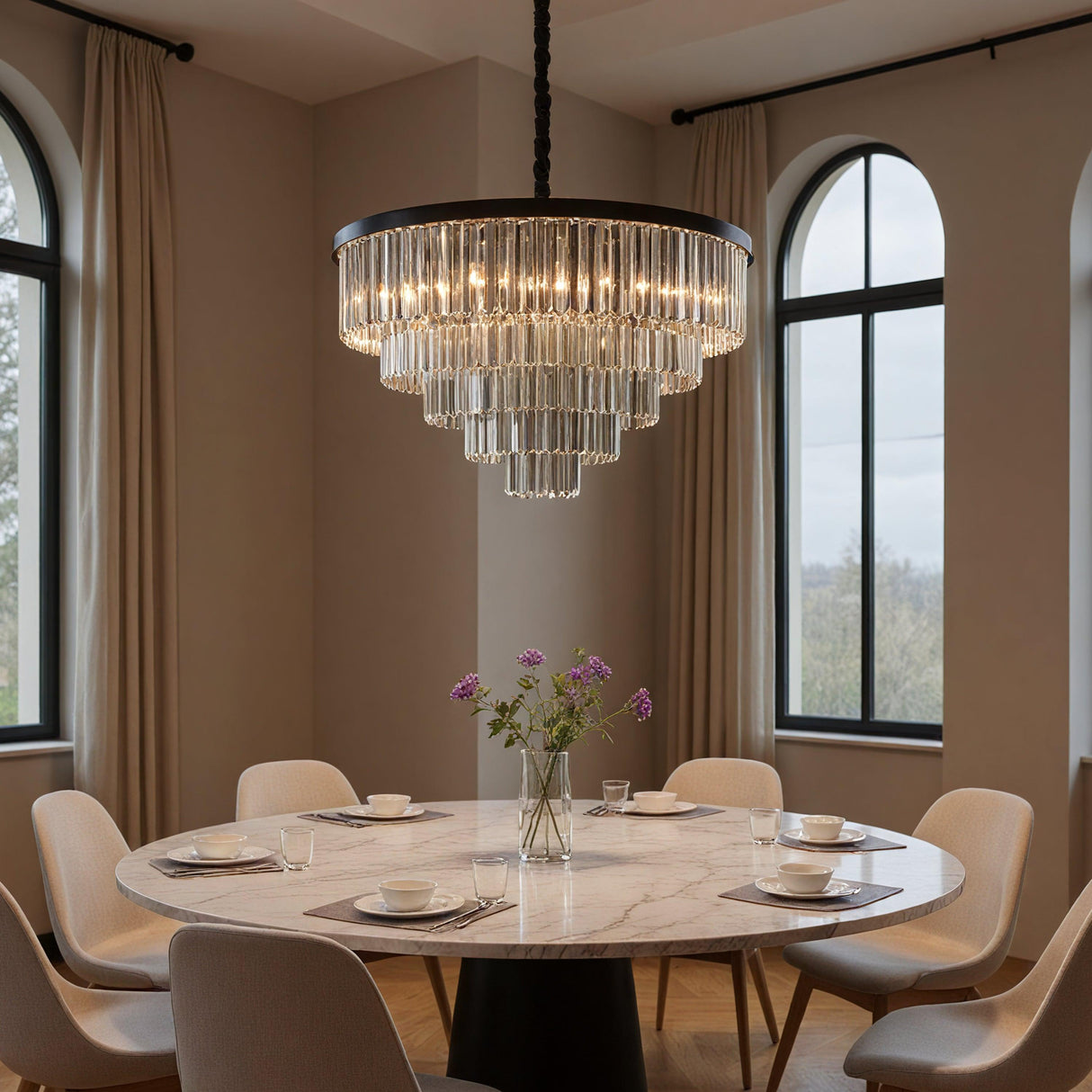 Santorini Ljuskrona Ø80 Smoke-Lampconcept.se