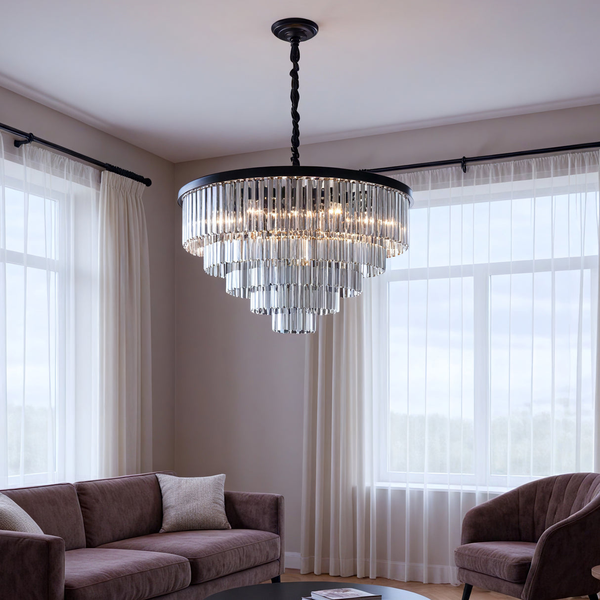 Santorini Ljuskrona Ø80 Smoke