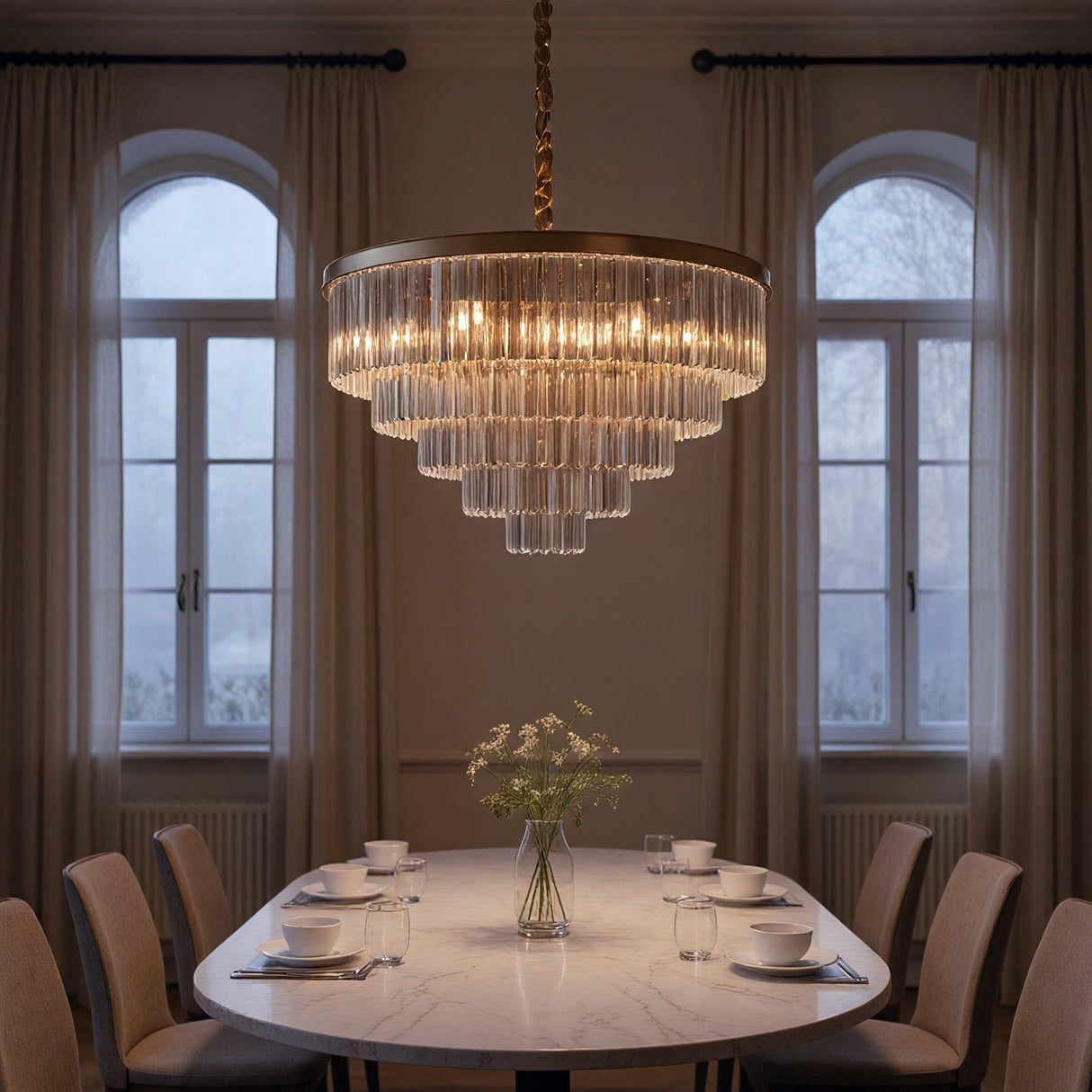 Santorini Ljuskrona Ø80 Amber-Lampconcept.se