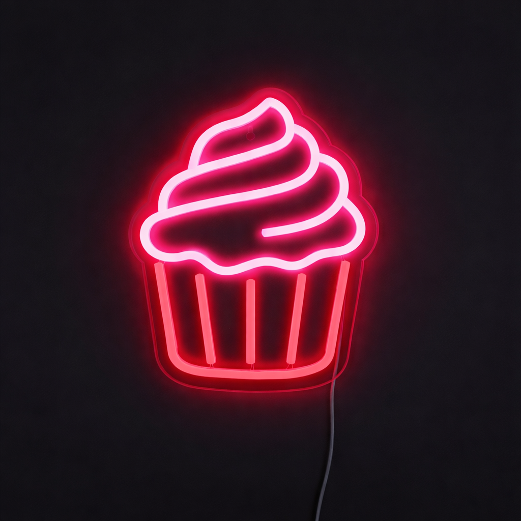 Cupcake Neon Vägglampa