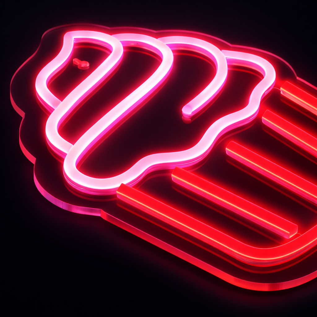 Cupcake Neon Vägglampa