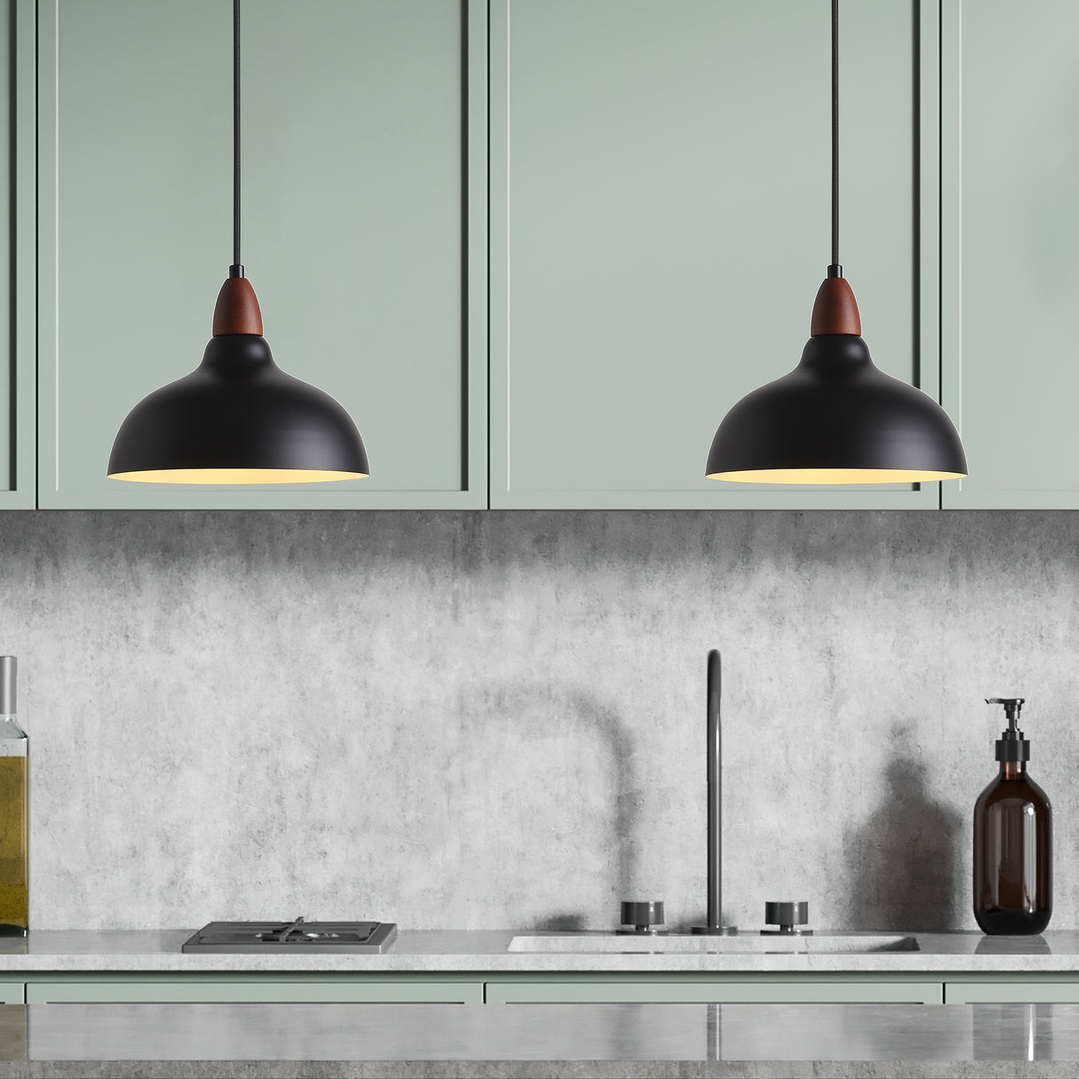 Oak Taklampa Ø24 Svart