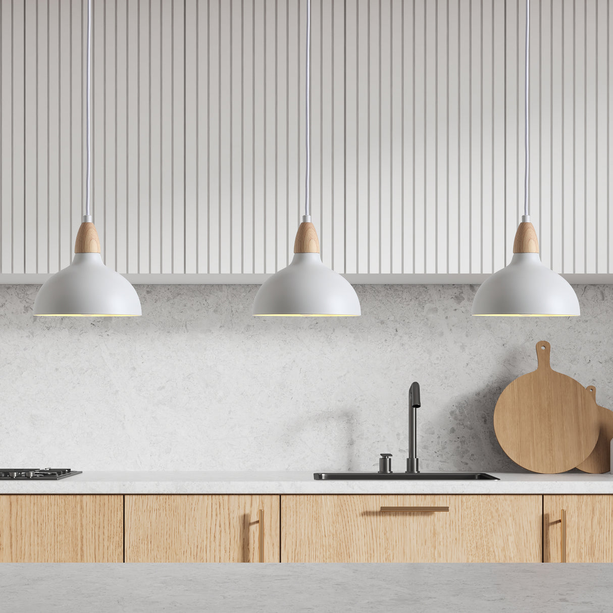 Oak Taklampa Ø19 Vit