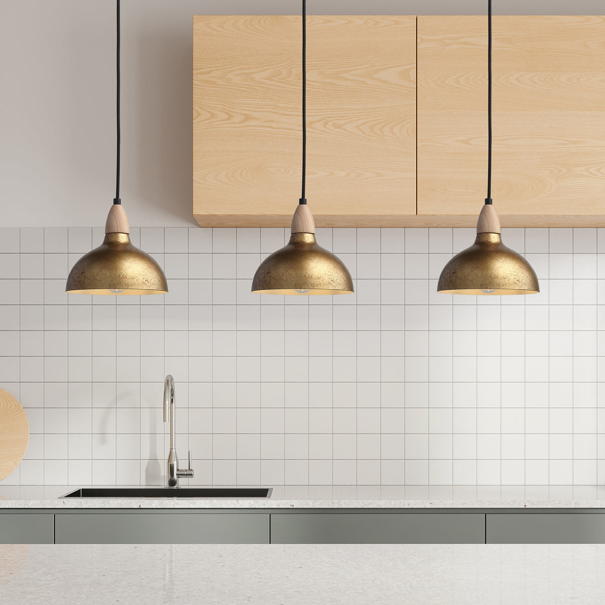 Oak Taklampa Ø19 Antik Mässing