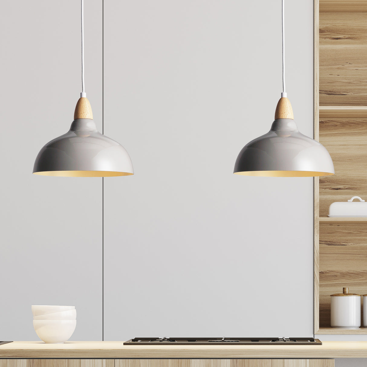 Oak Taklampa Ø24 Glossy Grå