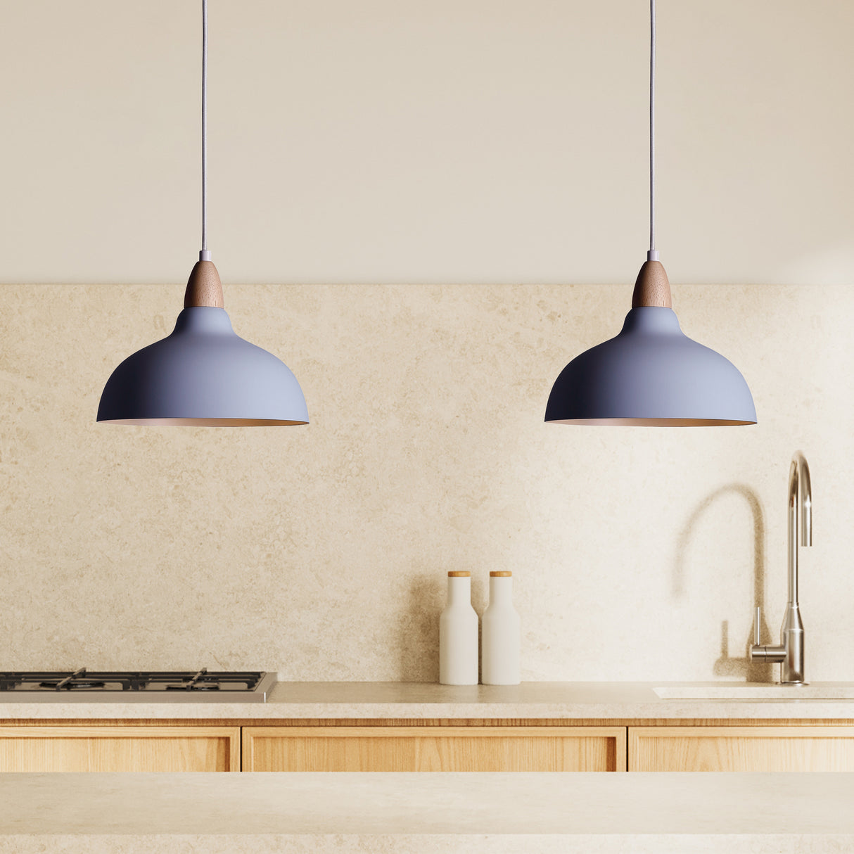 Oak Taklampa Ø24 Ljusblå