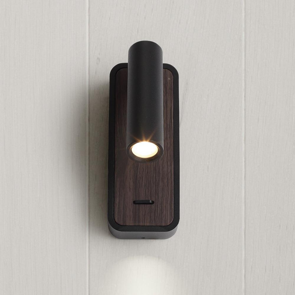 Danta Vägglampa Svart/Trälook-Lampconcept.se