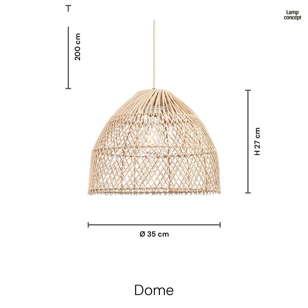 Dome Rattan Taklampa Ø35
