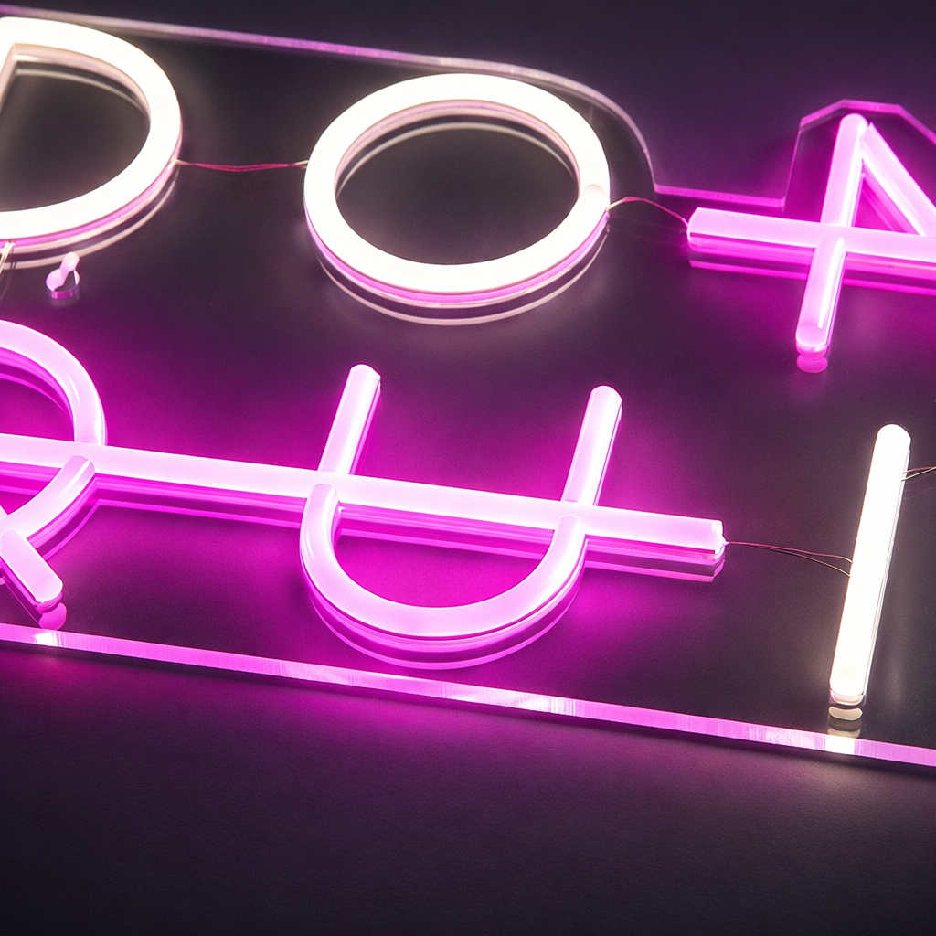 Don't Quit Neon Vägglampa Ljusrosa