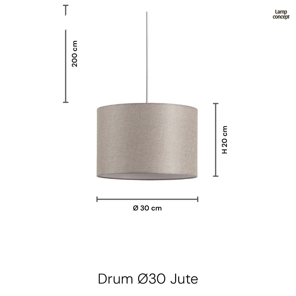 Drum Taklampa Ø30 Jute