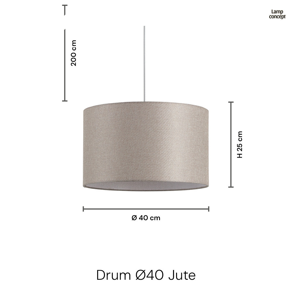 Drum Taklampa Ø40 Jute