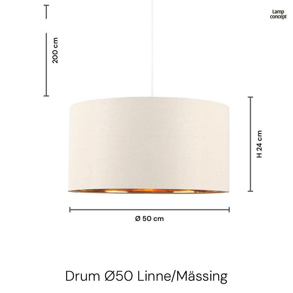 Drum Taklampa Ø40 Linne/mässing-Lampconcept.se