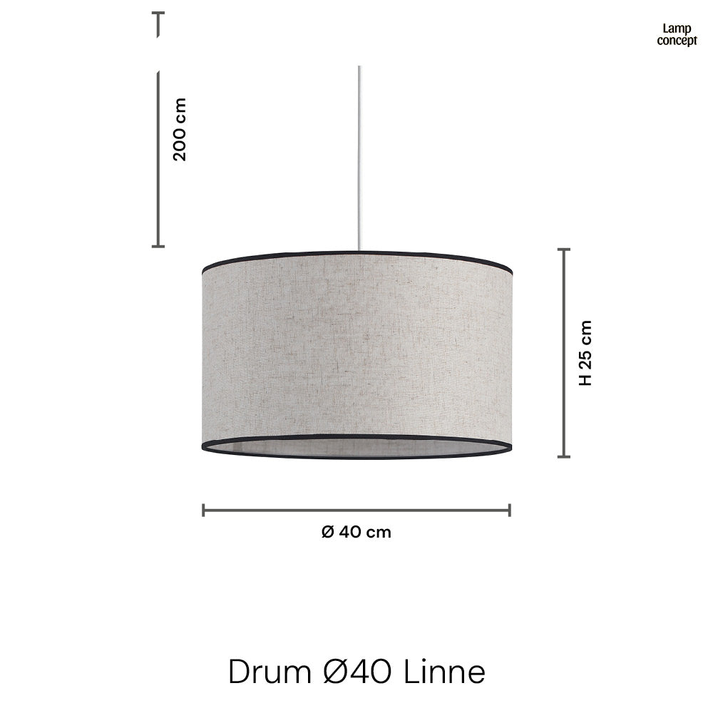 Drum Taklampa Ø40 Linne