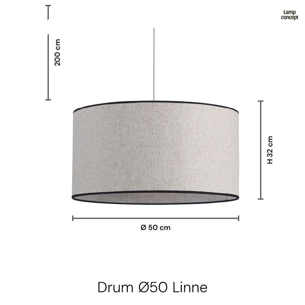Drum Taklampa Ø50 Linne