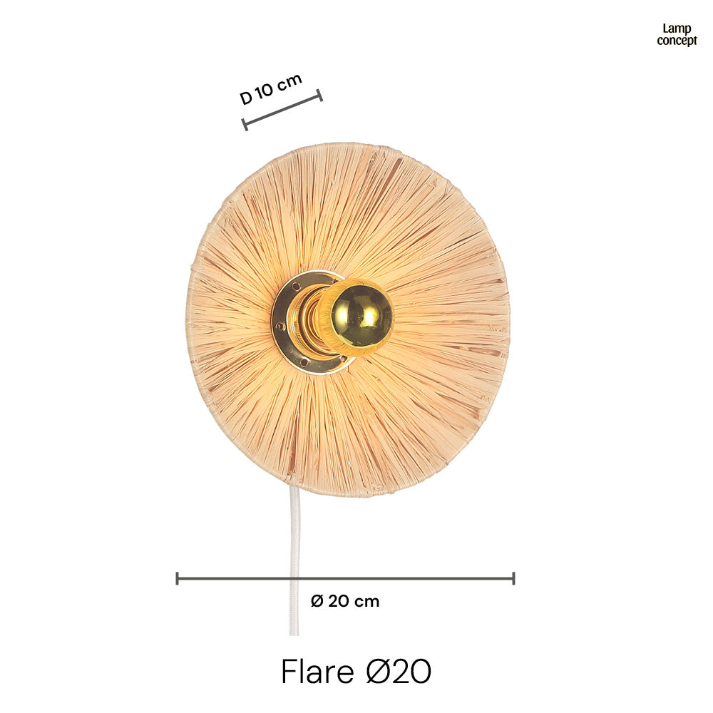 Flare Raffia Vägglampa Ø20