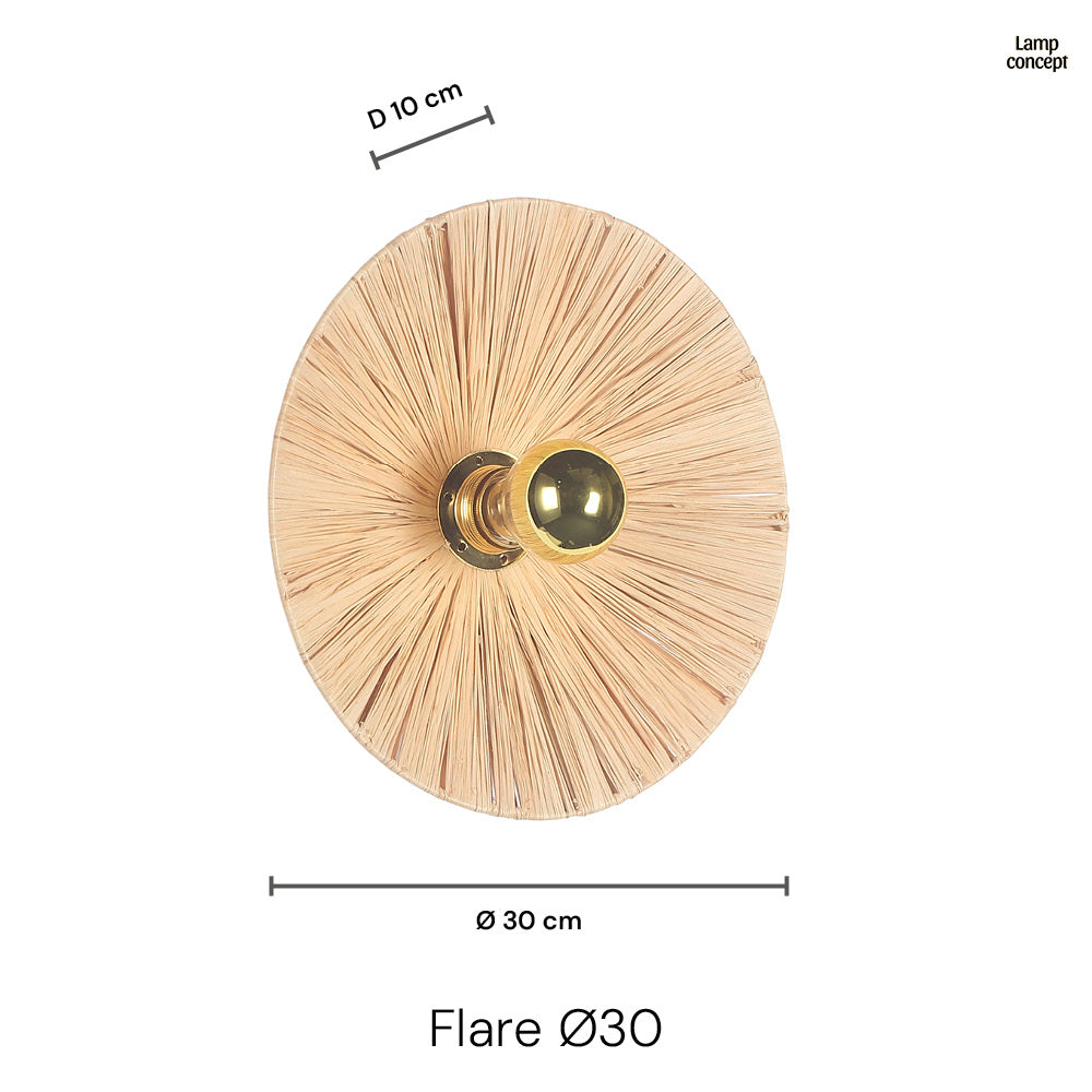 Flare Raffia Vägglampa Ø30