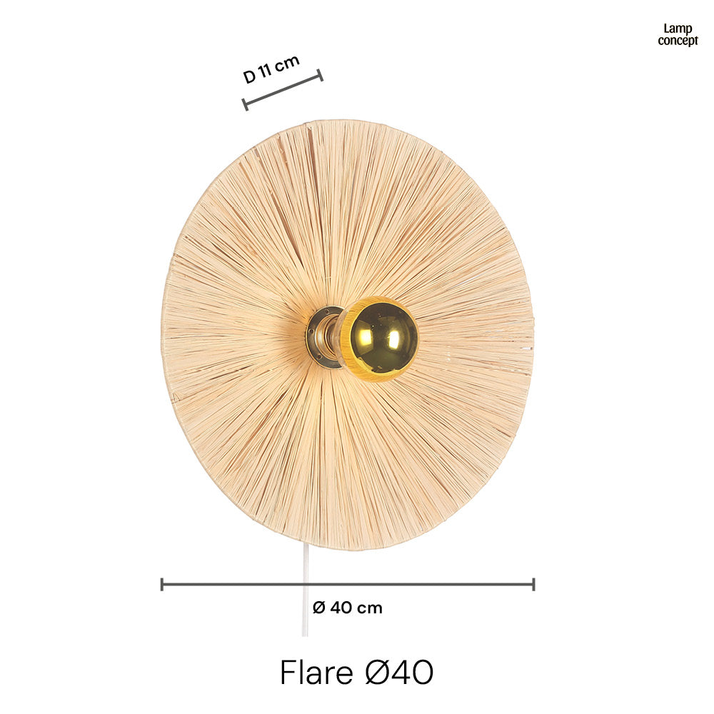 Flare Raffia Vägglampa Ø40