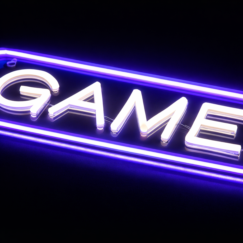 Game On Neon Vägglampa