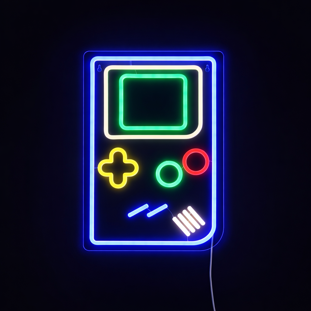 Gameboy Neon Vägglampa
