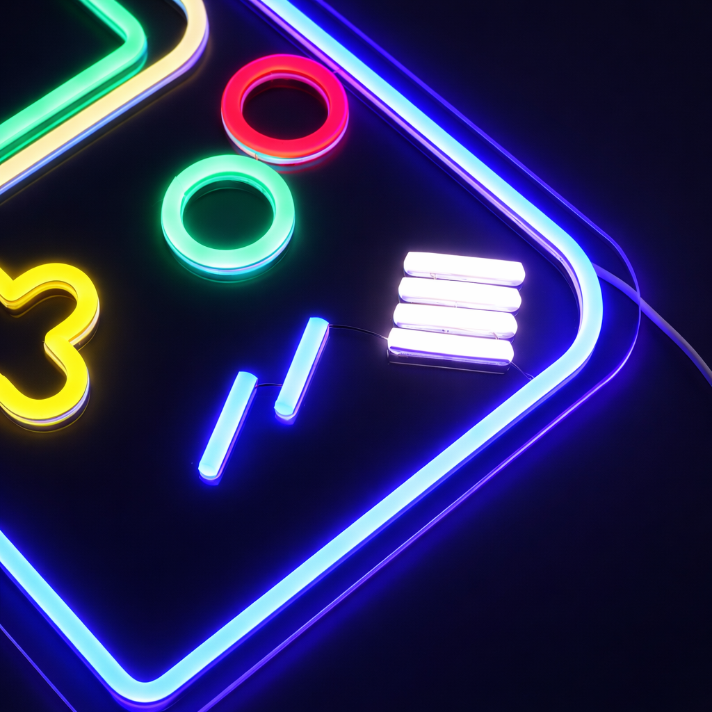 Gameboy Neon Vägglampa