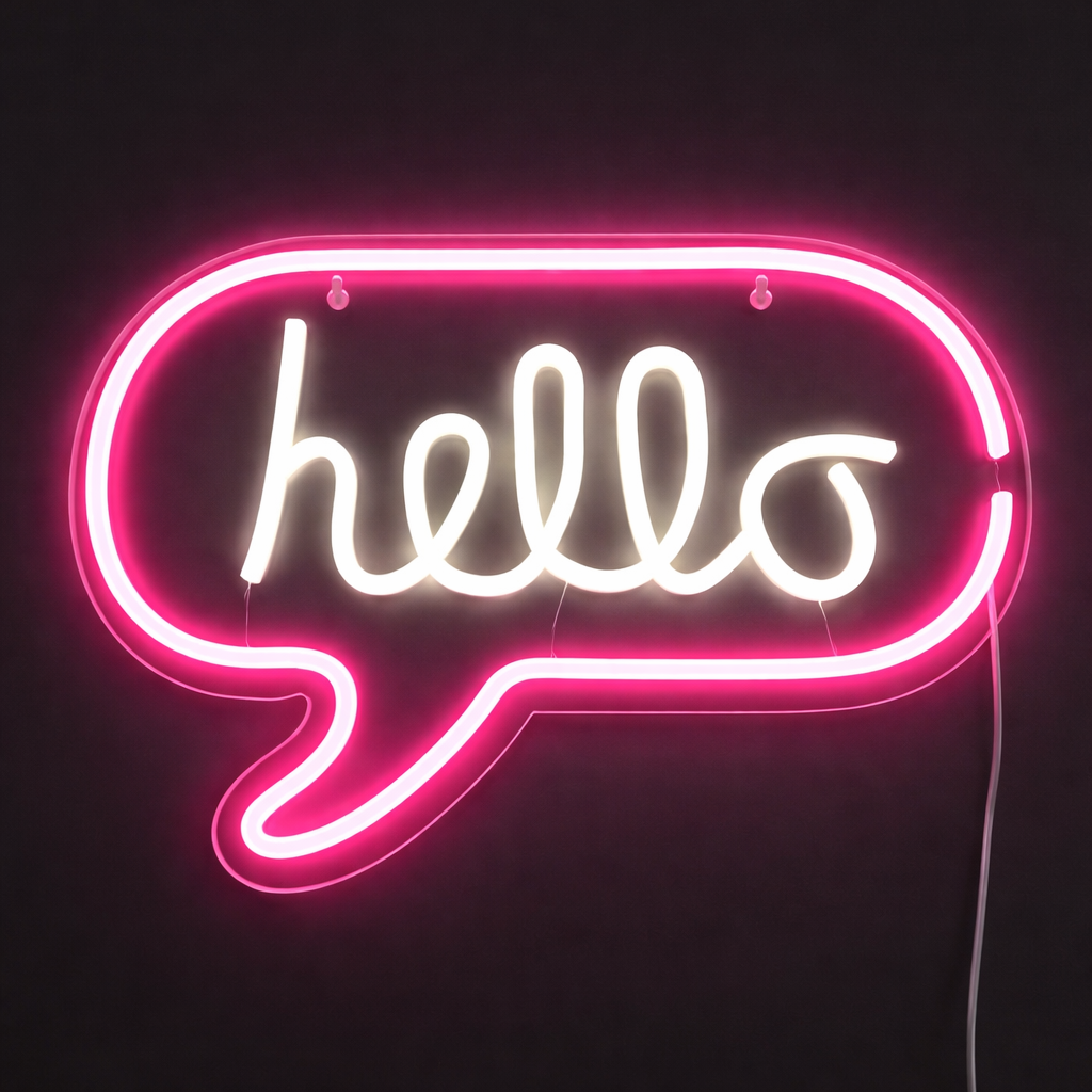 Hello Neon Vägglampa