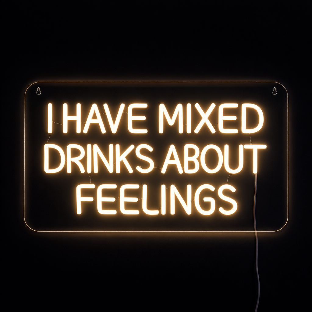 I Have Mixed Drinks About Feelings Neon Vägglampa