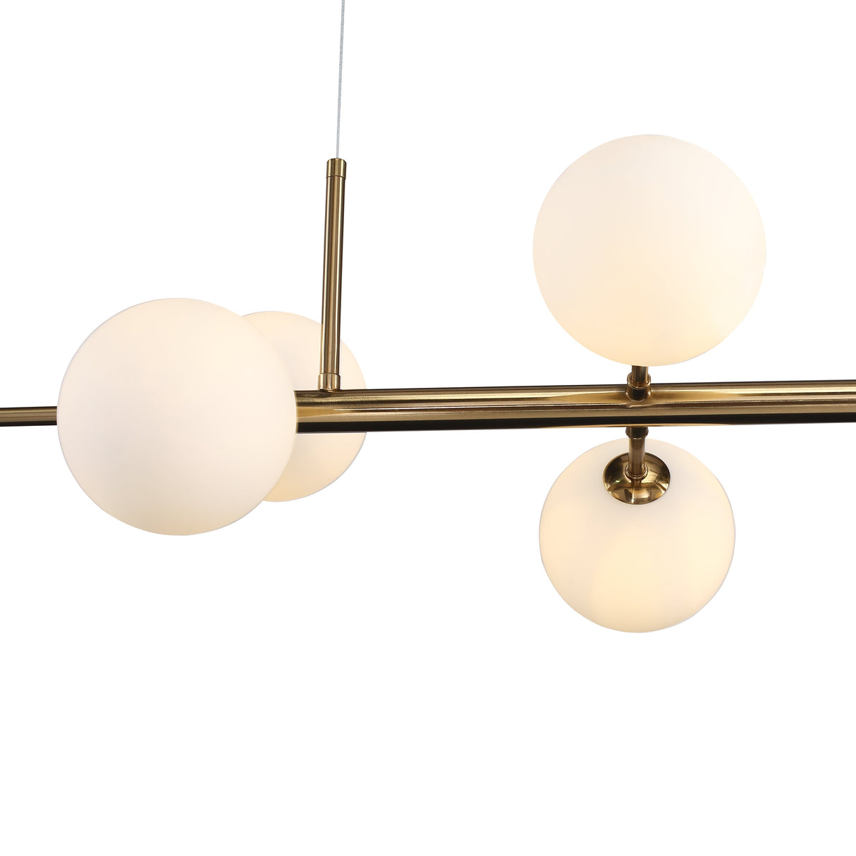 Seti Långbordstaklampa Borstad Mässing/Opal