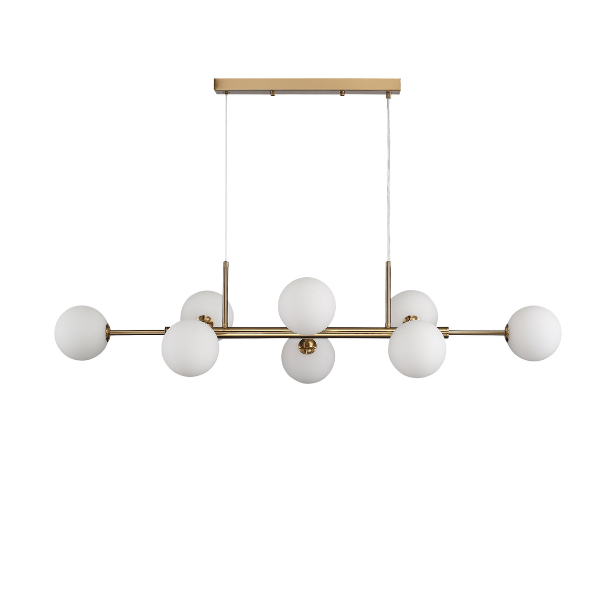 Seti Långbordstaklampa Borstad Mässing/Opal