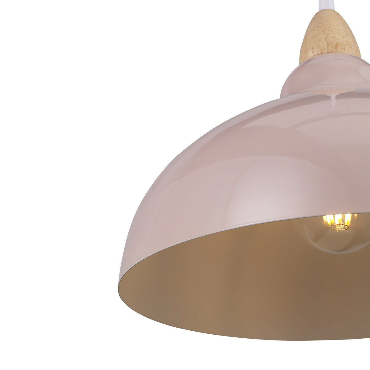 Oak Taklampa Ø35 Glossy Beige Pink