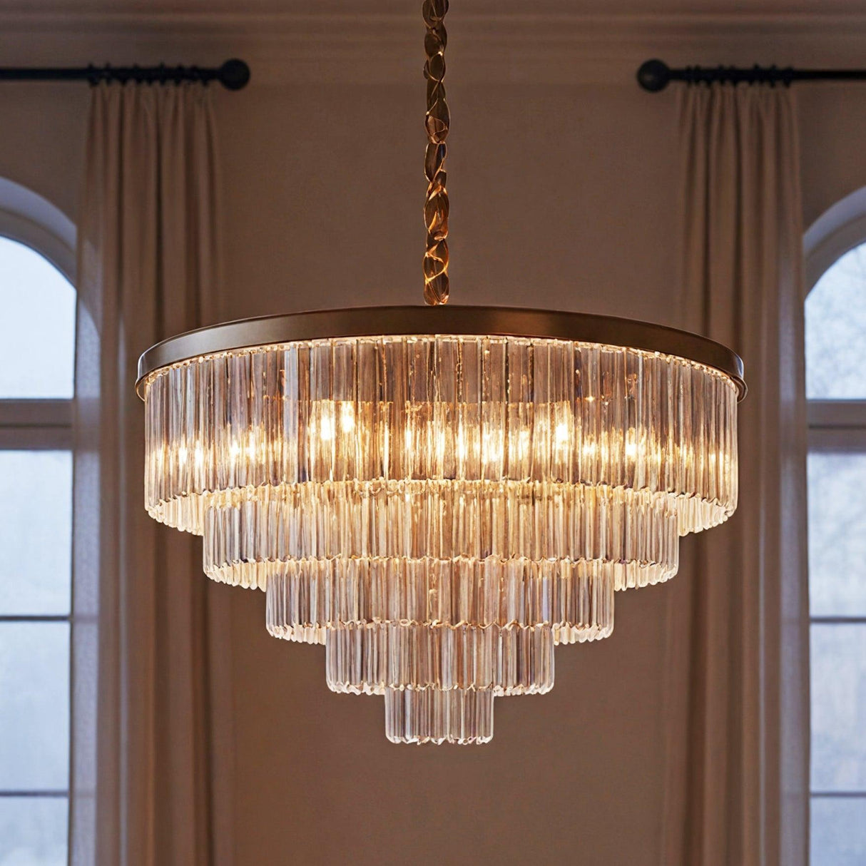 Santorini Ljuskrona Ø80 Amber-Lampconcept.se