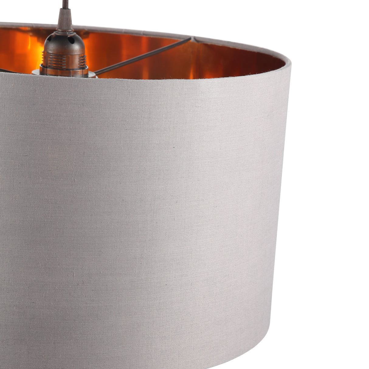 Drum Taklampa Ø40 Grå/Mässing