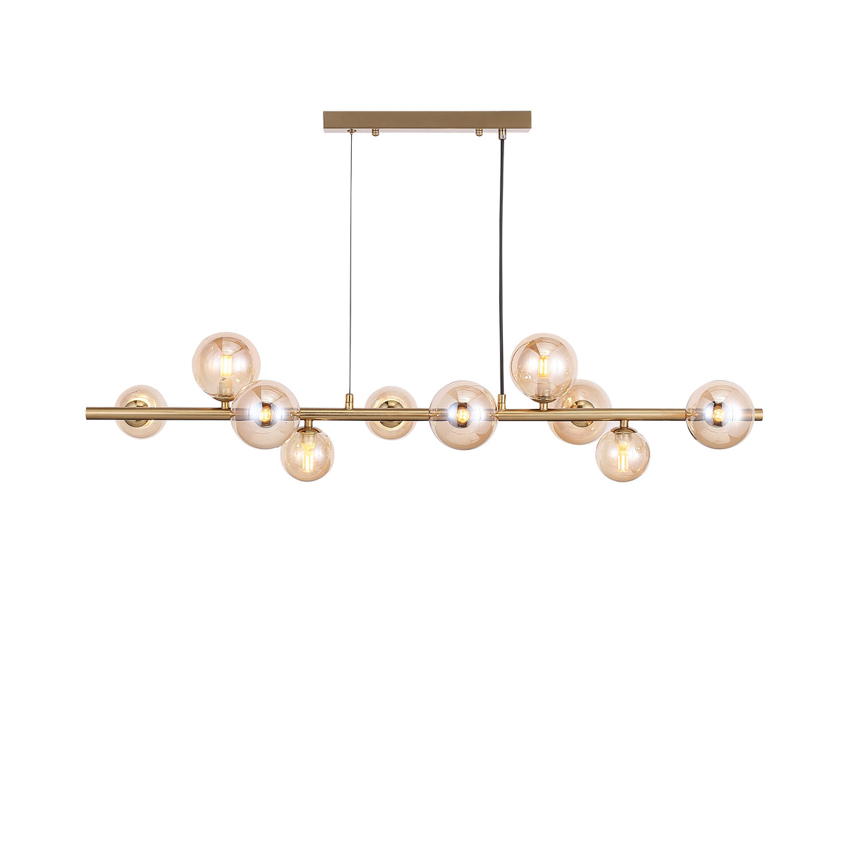 Valencia Långbordstaklampa Mässing/Amber