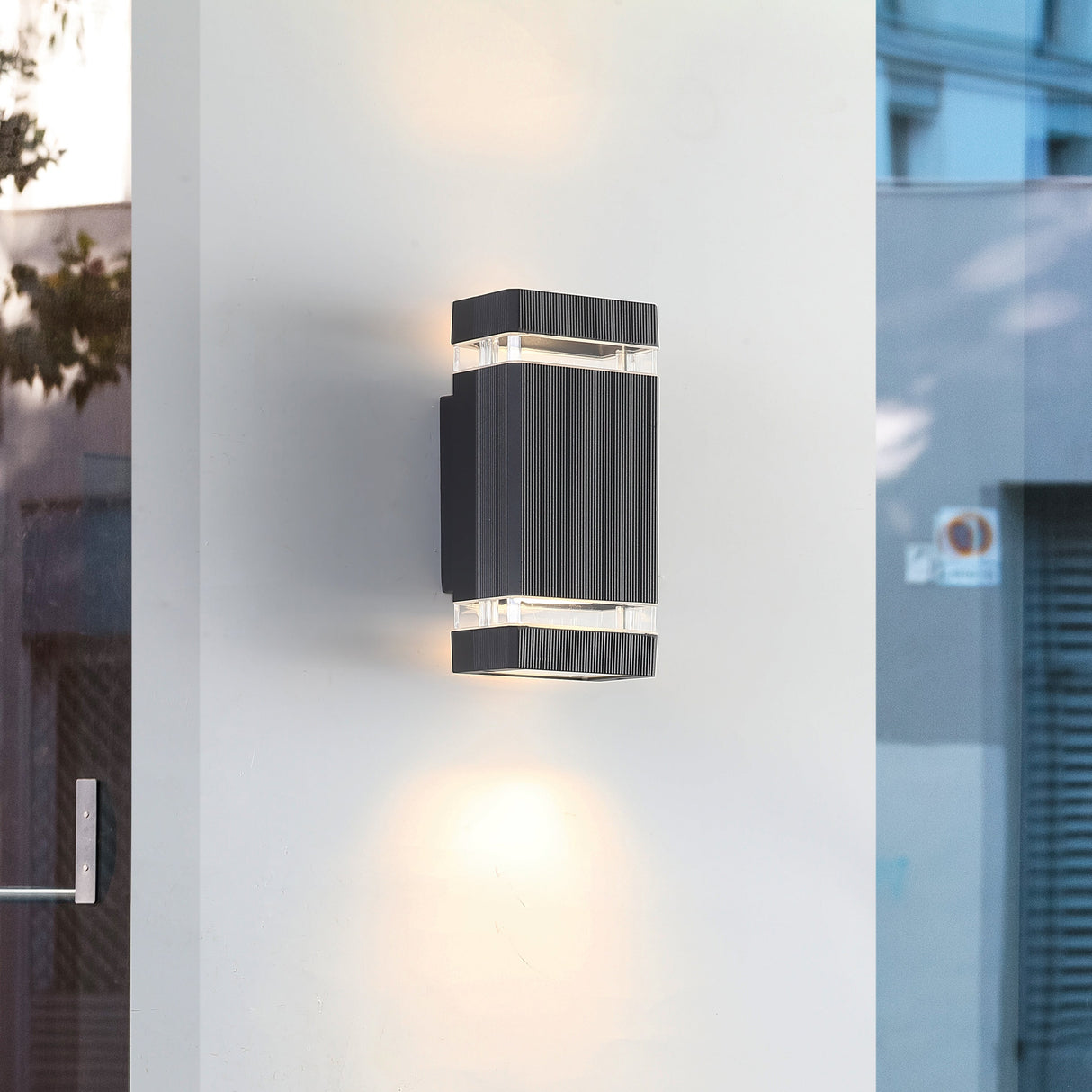 Dawn Square vägglampa Utomhus LED Svart