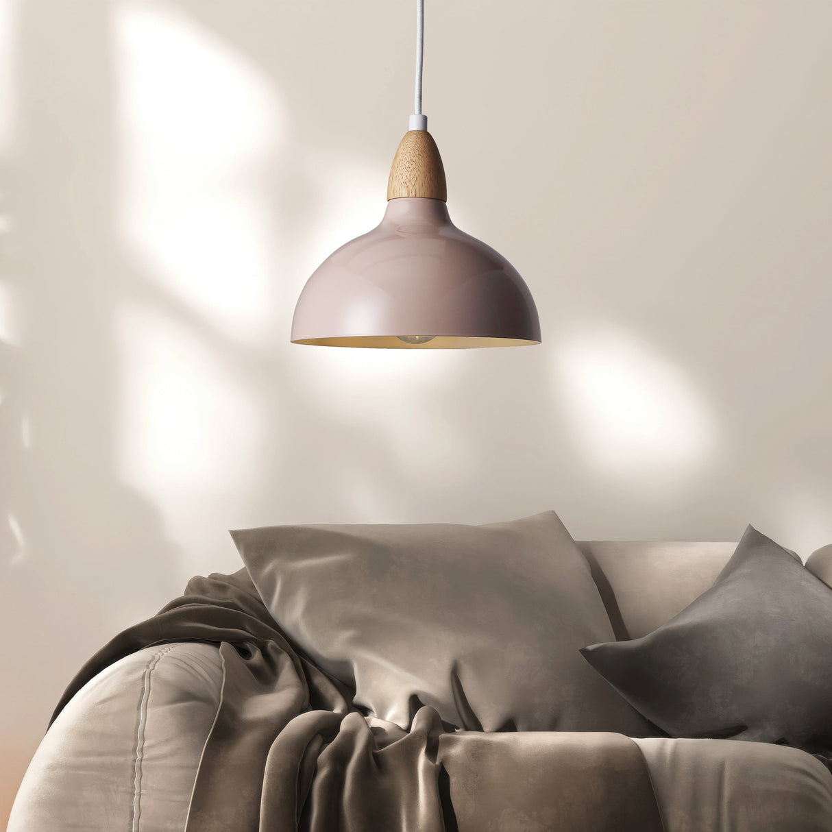 Oak Taklampa Ø19 Glossy Beige Pink