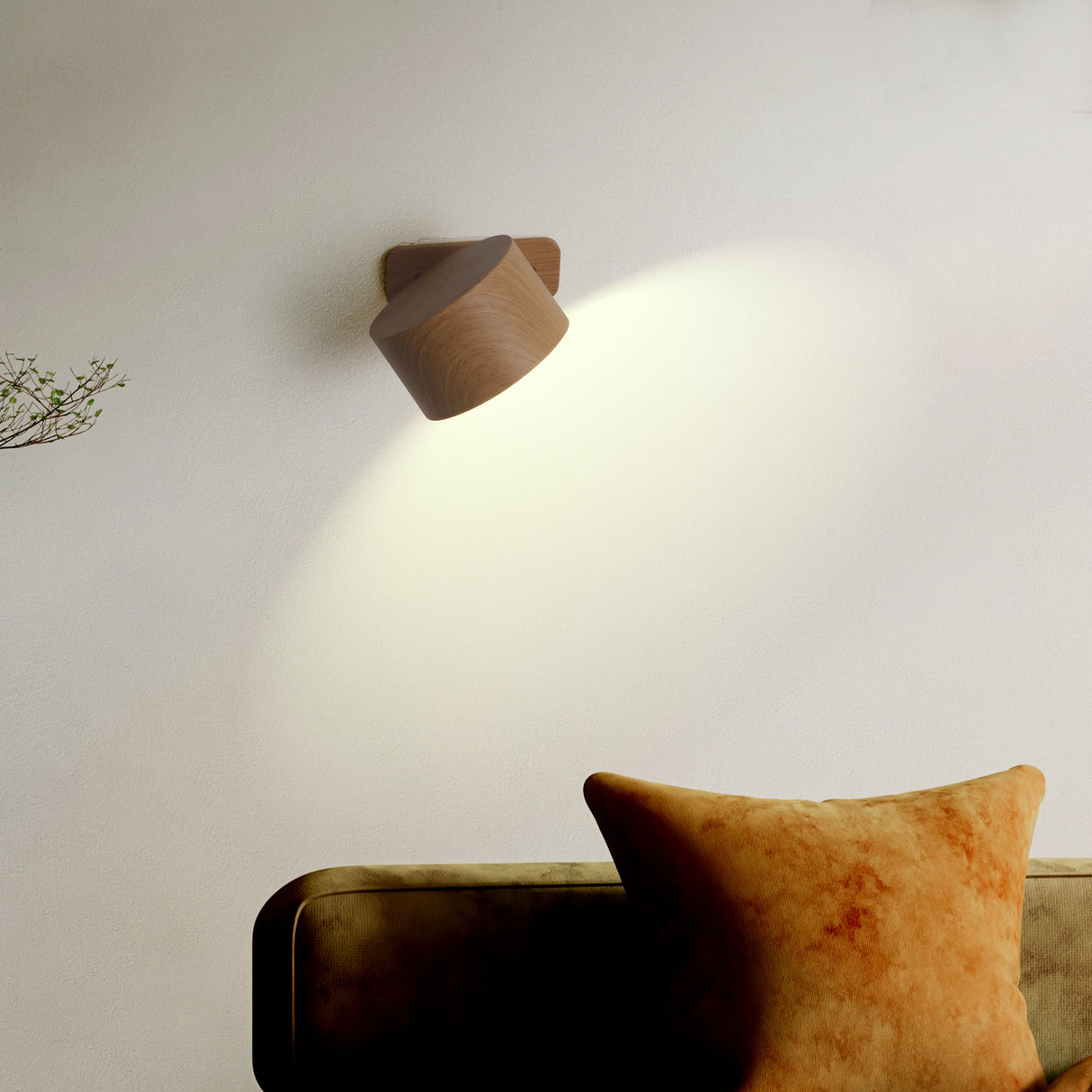 Ticky Magnetisk Vägglampa Trälook