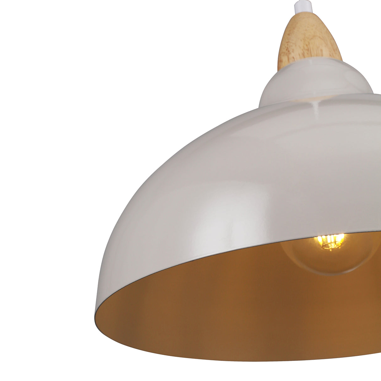 Oak Taklampa Ø35 Glossy Dove
