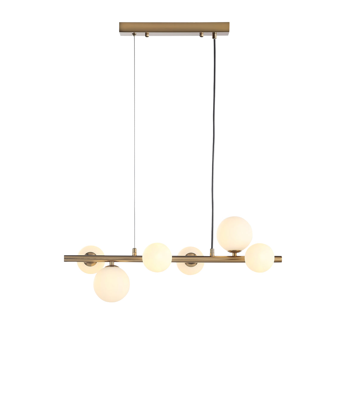 Valencia Small Långbordstaklampa 63cm Mässing/Opal